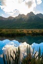 Mirror Lakes New Zealand Fiordland National Park Royalty Free Stock Photo