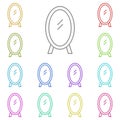 Mirror multi color icon. Simple thin line, outline vector of beauty icons for ui and ux, website or mobile application