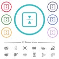 Mirror object around horizontal axis flat color icons in circle shape outlines Royalty Free Stock Photo
