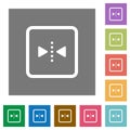 Mirror object around vertical axis square flat icons Royalty Free Stock Photo