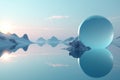 Mirror object in minimalistic water background