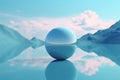 Mirror object in minimalistic water background