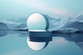 Mirror object in minimalistic water background