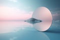 Mirror object in minimalistic water background