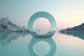 Mirror object in minimalistic water background