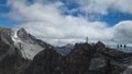 Mirror Peak Station of a cable car in Merida, Venezuela, Virgen de las nieves - large clouds Royalty Free Stock Photo