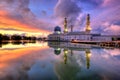 Mirror of Kota Kinabalu City Mosque Royalty Free Stock Photo