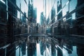 Mirror Reflections of a Futuristic Cityscape