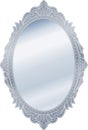 Mirror in retro vintage oval ornate silver border frame. Vector Royalty Free Stock Photo