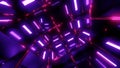 Mirror room with purple lights and pink reflection seamless looping