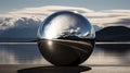 mirror silver sphere Royalty Free Stock Photo