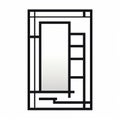 Black And White Mirror With Frank Lloyd Wright-inspired Design Royalty Free Stock Photo