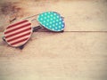 Mirror sunglasses with american flag pattern