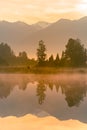 Mirror water lake early morning Royalty Free Stock Photo