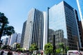 Mirrored buildings on Paulista Avenue in SÃÂ£o Paulo Royalty Free Stock Photo