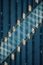 mirrored geometry lines and shapes, symmetry perspective pattern, hi-tech abstract background