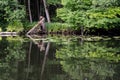 mirrored river landscape at the river Havel in Mecklenburg Western Pomeria