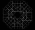 Mirrored, tweaked irregular grid, mesh, grating and lattice geometric vector element, pattern, texture