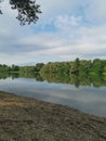 Mirroring river in the morning