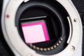 Mirrorless camera photo sensor Royalty Free Stock Photo