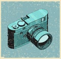 Mirrorless rangefinder camera retro poster