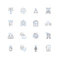 Mirthful individuals line icons collection. Joyful, Amusing, Hilarious, Comical, Jolly, Playful, Witty vector and linear