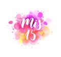 Mis 15 - handlettering on watercolor splash