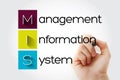 MIS - Management Information System acronym, business concept background Royalty Free Stock Photo