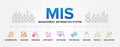 MIS - Management Information System vector icons set infographics background