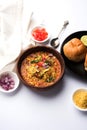 Misal Pav or misalpav, Misal Pav with Farsan Royalty Free Stock Photo