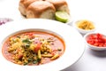 Misal Pav or misalpav, Misal Pav with Farsan Royalty Free Stock Photo