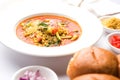 Misal Pav or misalpav, Misal Pav with Farsan Royalty Free Stock Photo