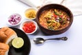 Misal Pav or misalpav, Misal Pav with Farsan Royalty Free Stock Photo