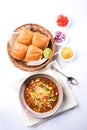 Misal Pav or misalpav, Misal Pav with Farsan Royalty Free Stock Photo