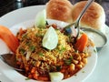 Misal pav is popular dish from Maharastra, India Royalty Free Stock Photo
