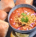 Misal Pav street food from India Royalty Free Stock Photo