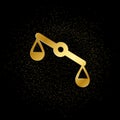 misbalance, justice, scale gold icon. Vector illustration of golden particle background