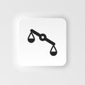 Misbalance, justice, scale neumorphic style vector icon. Simple element illustration from UI concept. Misbalance