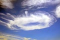 Polarised round cloud and blue sky. Royalty Free Stock Photo
