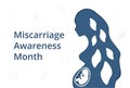 Miscarriage Awareness Month. World Prematurity Day. Spontaneous abortion, noncarrying of pregnancy. Paper cut style