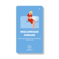 Miscarriage Disease Pregnant Girl Problem Vector Illustration