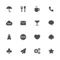 Miscellaneous flat gray icons set of 16