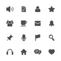 Miscellaneous flat gray icons set of 16