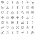 Miscellaneous line icons set