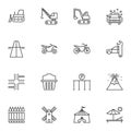 Miscellaneous line icons set