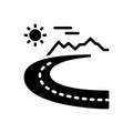 Black solid icon for whereas, way and higway