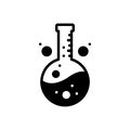 Black solid icon for chemical, compositive and beaker Royalty Free Stock Photo