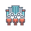 Color illustration icon for Society, community and building Royalty Free Stock Photo