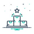 Mix icon for Quantity, variety and podium Royalty Free Stock Photo