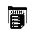 Black solid icon for Xhtml, browser and document Royalty Free Stock Photo